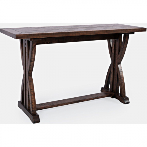 Fairview Sofa Console Table in Distressed Oak Finish Wood